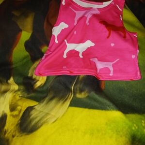 Pink and red dog crop top